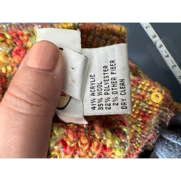 Talbots Wool Blend Sweater Vest L  Multicolor Knit Button-Up - Picture 10 of 11